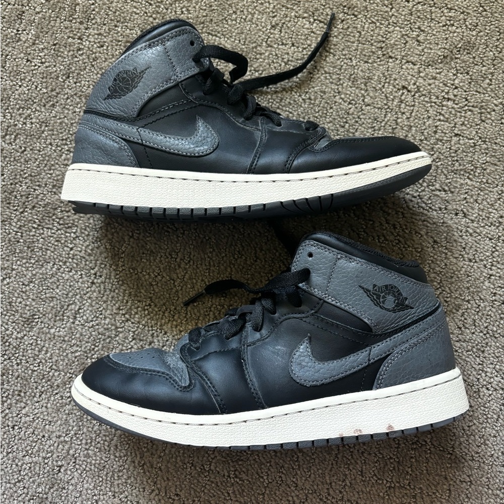 2018 Nike Air Jordan 1 Mid Dark Grey Shadow Dunk Sneakers Shoes 554726-041 Y5.5